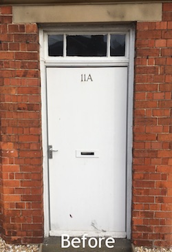 Old before door