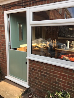 Open green stable door 