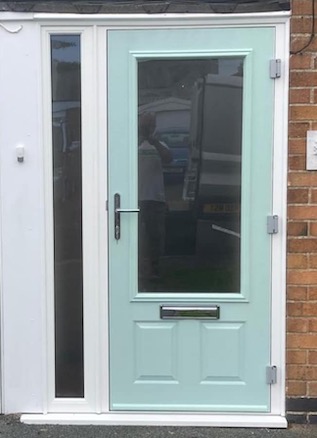 White doors with side panels
