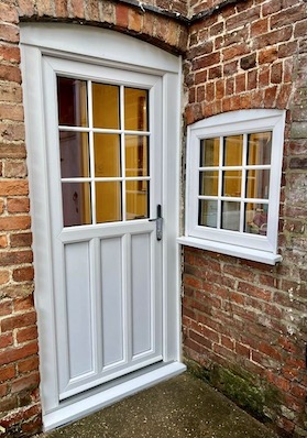 white side door and window