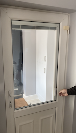 White door blind up 