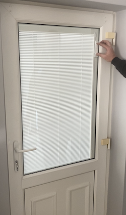 White door blind down